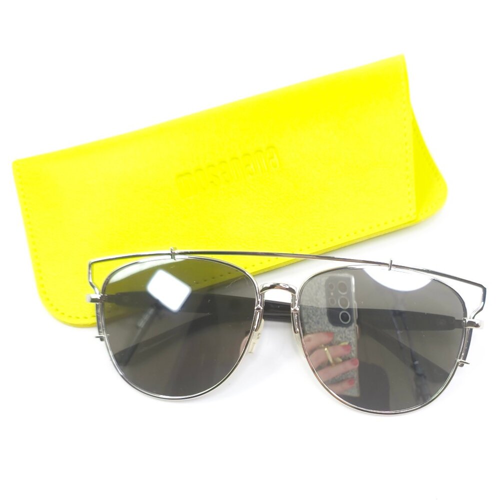 Mosanana Womens Hand Polished Silver Toned Frame Aviator Sunglasses